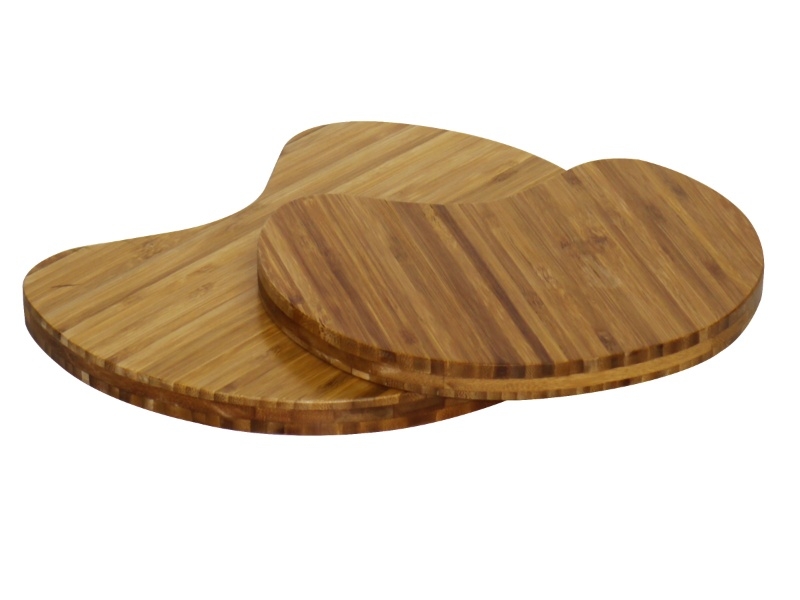 Superior Bamboo Heart-Shaped Cutting Board Set - 2pc Sustainable Kitchen & Serving Platter